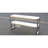Double layered shelf on stage