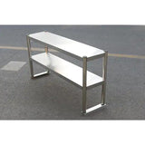 Double layered shelf on stage